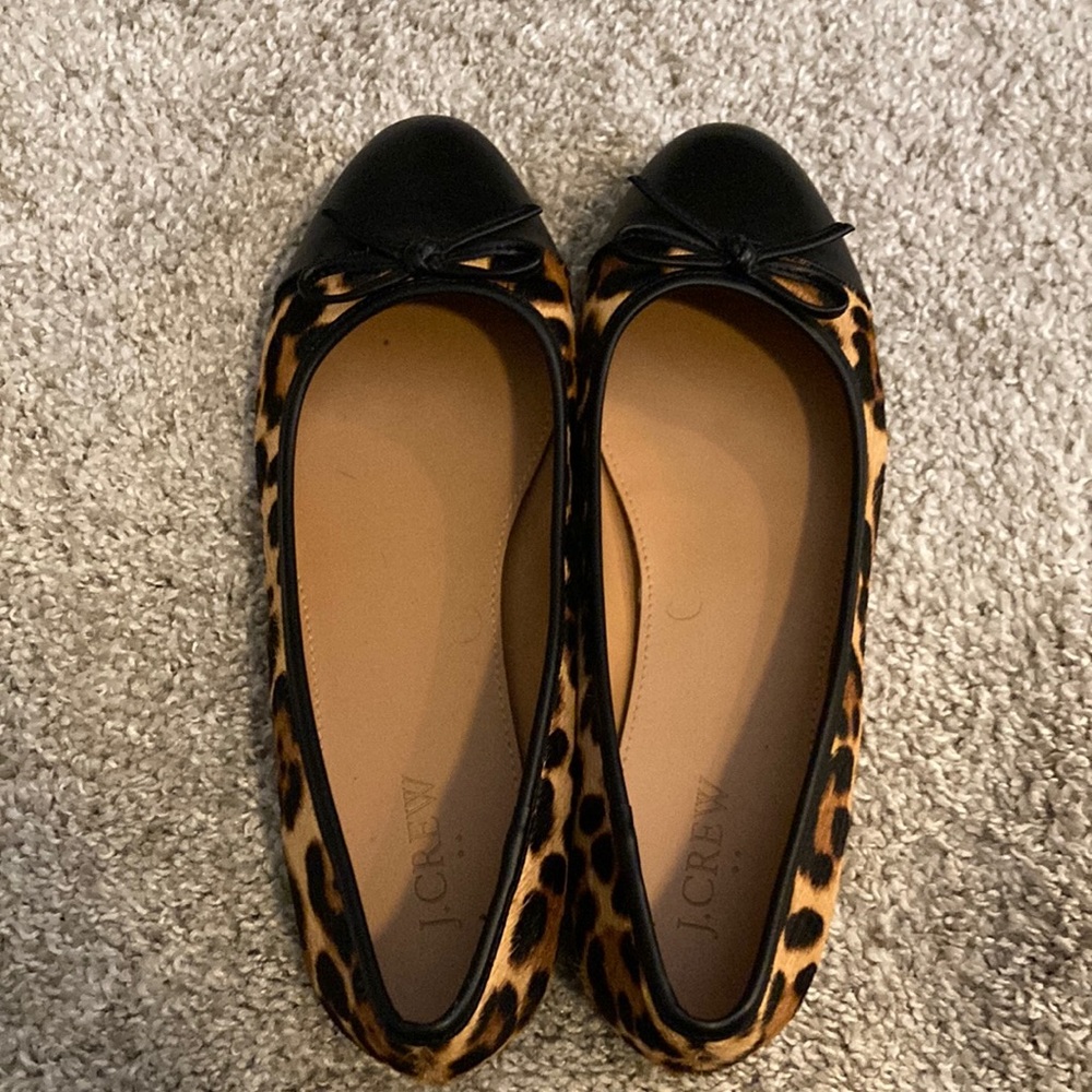J Crew leopard ballet flats